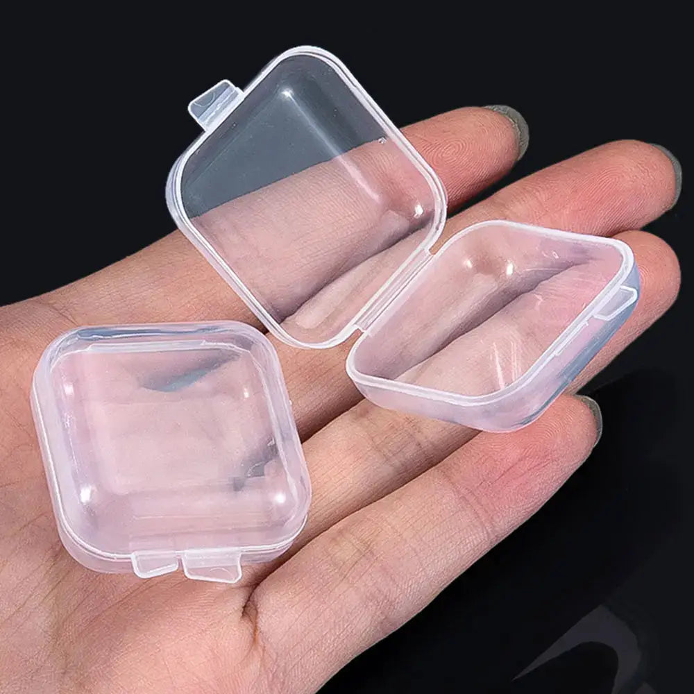 5 To 20PCS Mini Transparent Plastic Jewelry Storage Box Case Portable Earring Ring Earplug Organizer