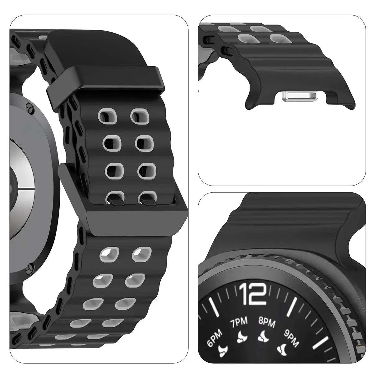 Silicone strap for Samsung Galaxy Watch 8/8 Classic Sport breathable wristband For Galaxy Watch 8 40/44mm Two-Tone silicone band