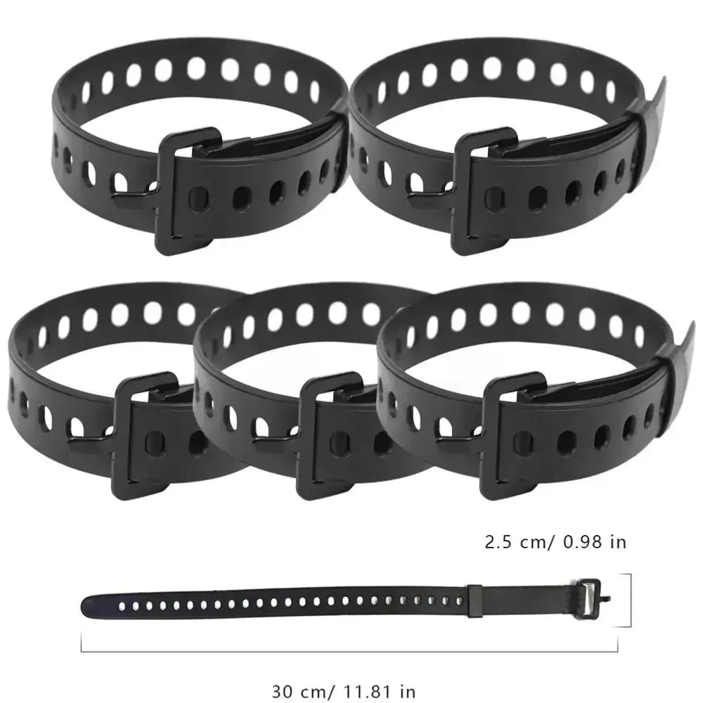 Simples Market rubber tension cargo straps, 2.5 cm wide x 30 cm long, set of 4 black lashing belts.