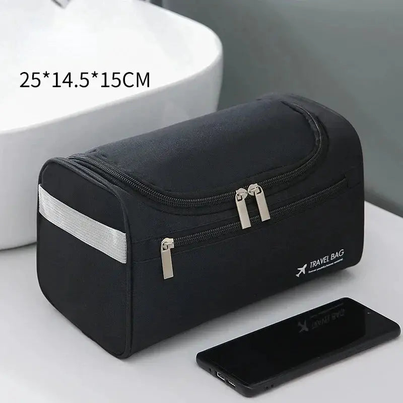 BrandX Leather Toiletry Bag Dopp Kit For Men And Women Hanging Travel Organizer Water Resistant PU Leather