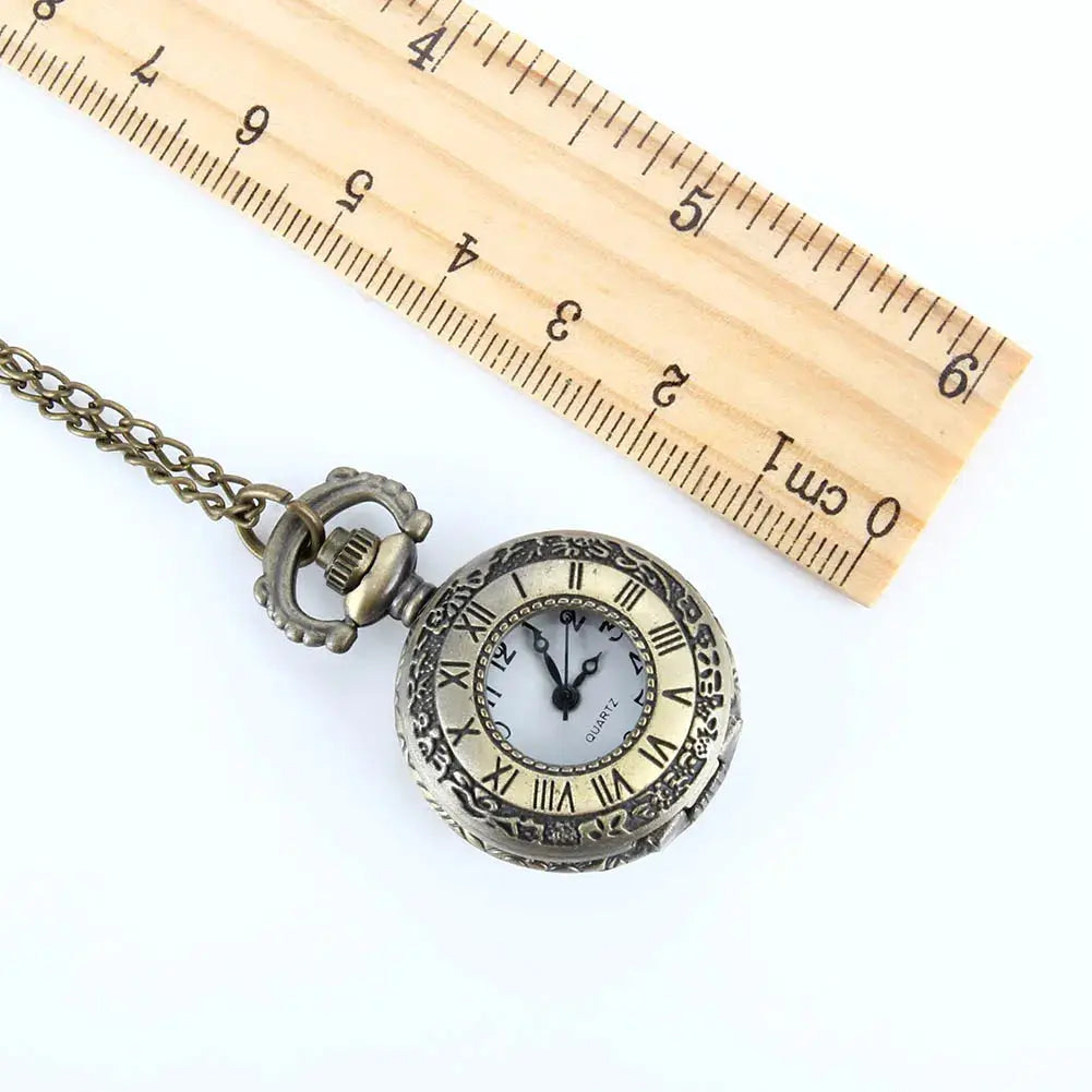 Timeless Charm Vintage Pocket Watch Alloy With Roman Numerals Dual Time Display Unisex Necklace Accessory