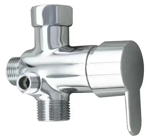 Simples Market chrome brass T valve adapter with lever for toilet bidet sprayer fittings (3/8, 1/2, 9/16 in)