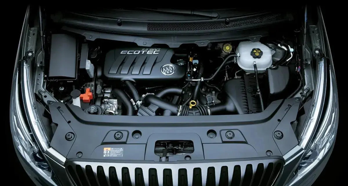 Hydroshine engine bay cleaner by Simples Market; car engine bay featuring ECOTEC engine cover