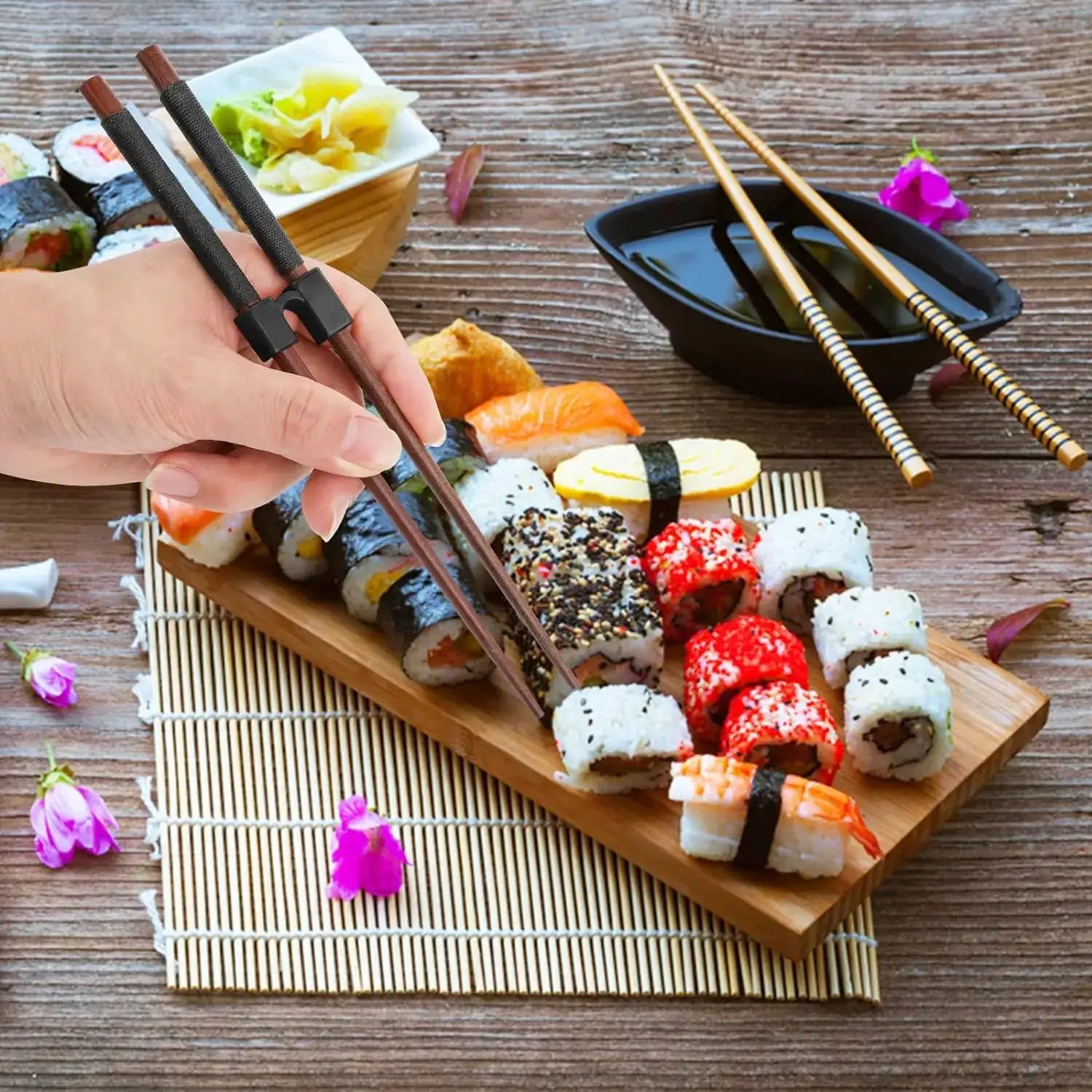 5 Pack Reusable Chopstick Helpers Training Hinges for Adults and Kids Beginner Practice Connector