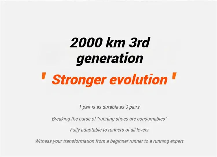 Xtep 2000km 3.0 men's running shoes banner with 2000 km 3rd generation stronger evolution text on white background