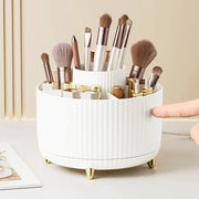 GlamBox 360 Rotating Makeup Desktop Storage Box Organizer Large Capacity Keeps Brushes Lipsticks Accessible