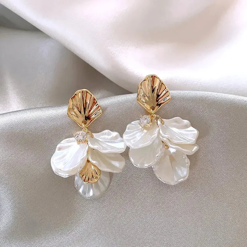 Forest Cross Border Fairy Petal Earrings Handmade Delicate Craftsmanship For Women Whimsical Artisan Jewelry