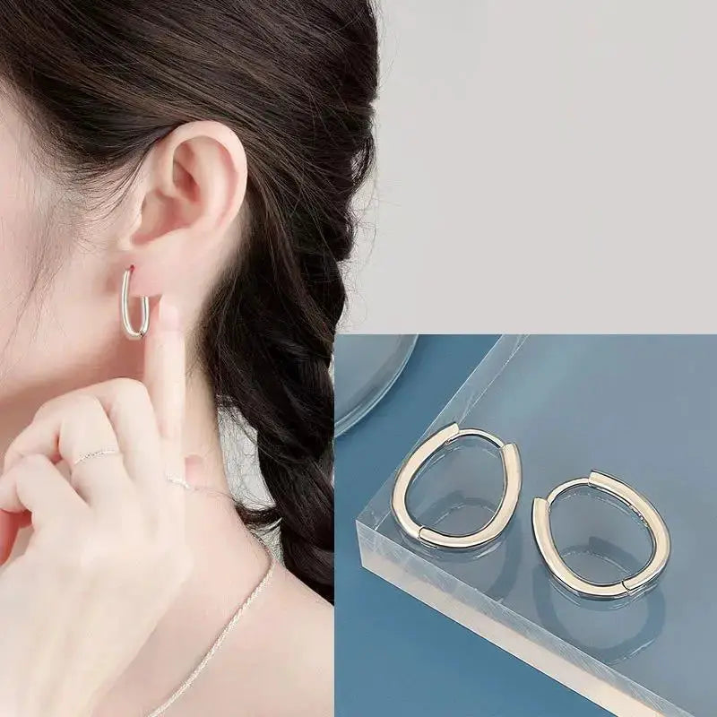 925 Sterling Silver Star Hoop Earrings For Women And Girls Trendy Original Hip Hop Style Jewelry Gift