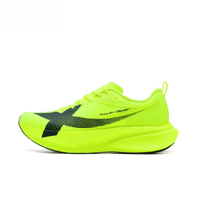 XTEP 2000km PRO men's running shoe neon yellow with black side stripe