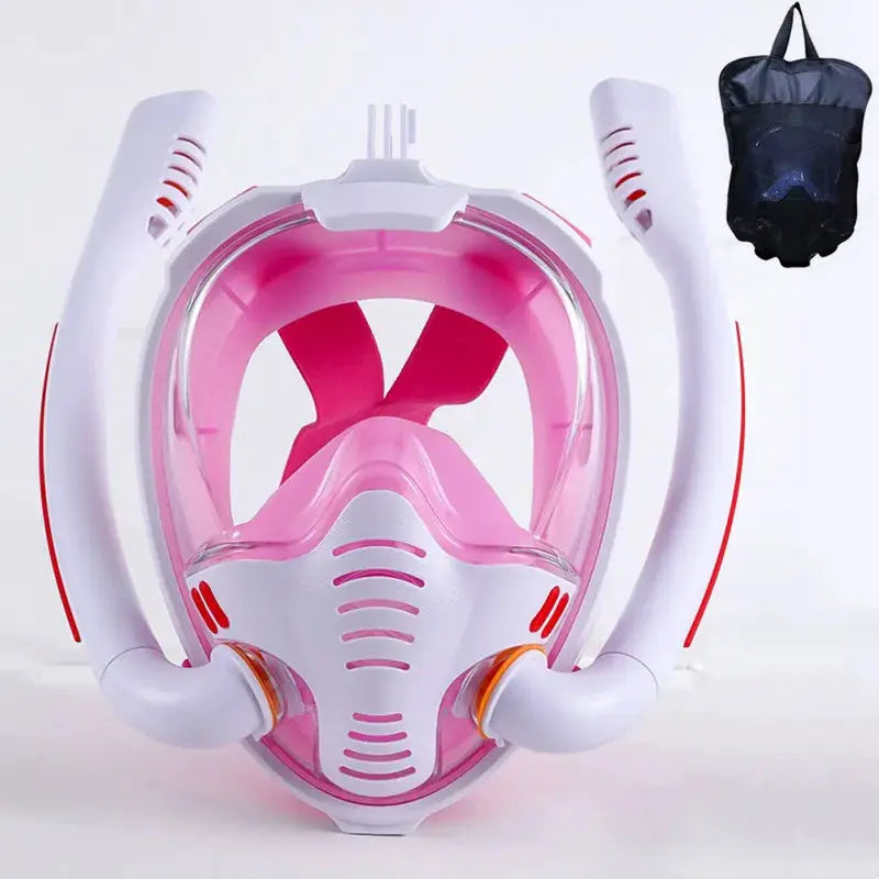 Double Tube Silicone Full Dry Snorkeling Mask For Adults Self Contained Underwater Breathing Goggles