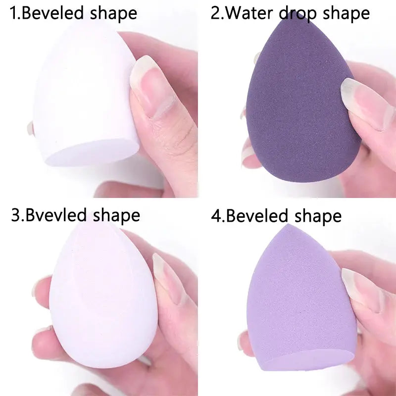 4 Piece Bevel Cut Makeup Sponge Set For Wet And Dry Application Foundation Powder Puff Beauty Cosmetic Sponges