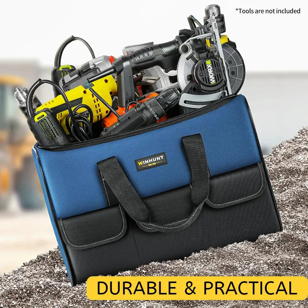 ProGear Heavy Duty Wide Mouth Tool Bag With Pockets Durable Oxford Cloth Organizer For Easy Tool Storage