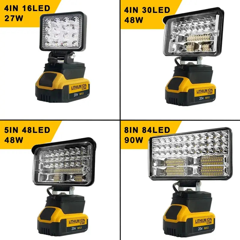 DeWalt Cordless LED Spotlight Portable Outdoor Work Light for Fishing and Emergencies 18V Battery Compatible