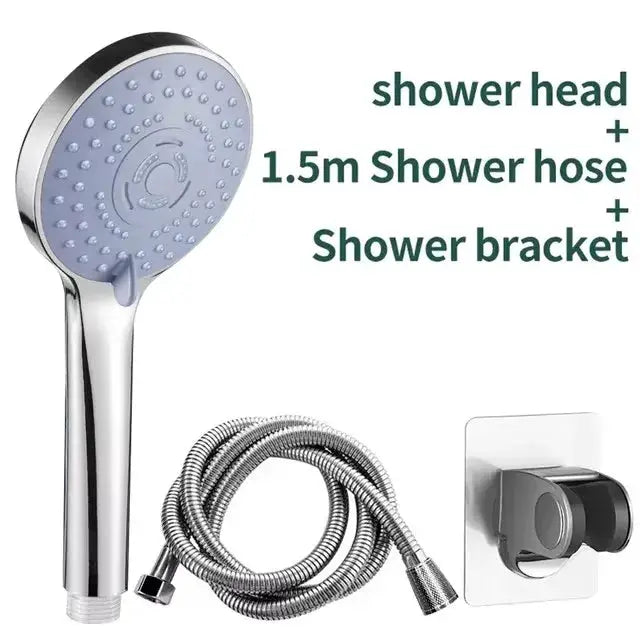 Simples Market handheld shower head kit with chrome finish, 1.5m hose and wall bracket