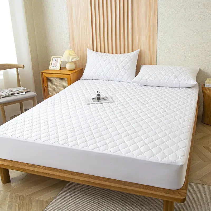 Anqianny Waterproof Mattress Protector Fitted Sheet For Single Double 140 160 Multi Size Gray White