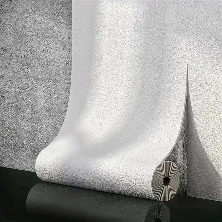Wallpaper roll by Simples Market; white textured 3D foam self-adhesive PVC wallpaper for walls