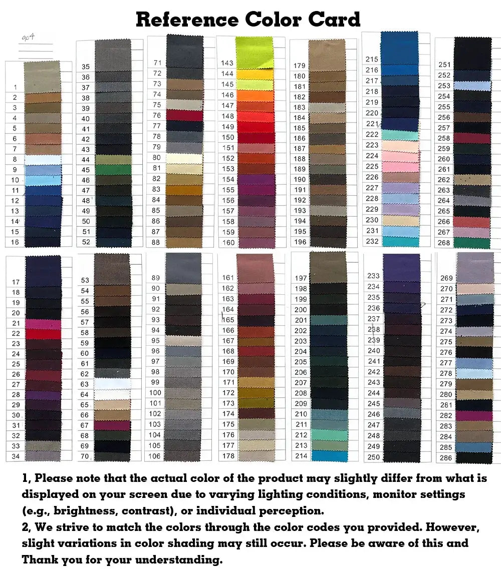 Allingentle women pants suit color reference card with fabric swatches by Simples Market