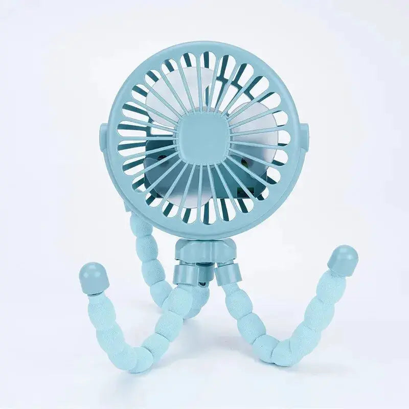 Portable USB Rechargeable Mini Fan For Baby Stroller Octopus Flexible Arm Multi Functional