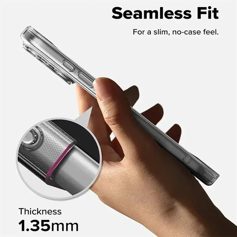 Simples Market ultra-thin clear TPU iPhone case, transparent, 1.35mm thick, for multiple models.