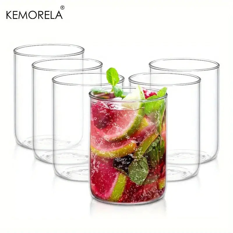 Borosilicate Glass Drinking Glass Set 4 Or 6 Pieces 15 Oz 19 Oz BPA Free Heat Resistant Dishwasher Safe