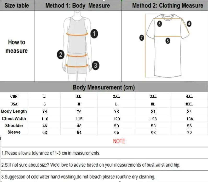 Winter men's double-breasted wool coat size chart by Simples Market, showing body and clothing measurements