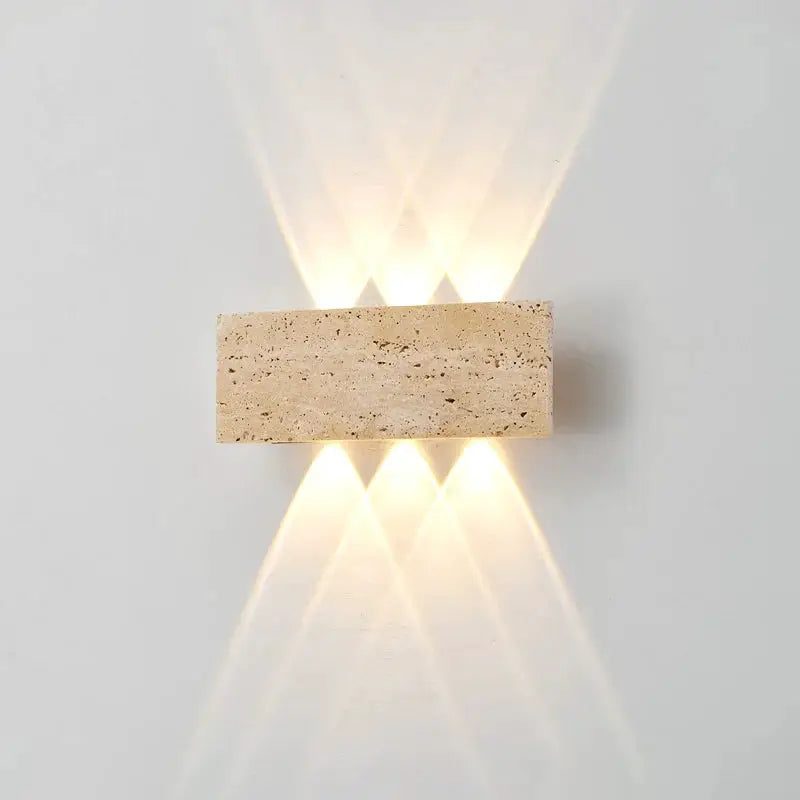 Simples Market Wabi-sabi natural stone outdoor wall lamp, 12W LED, waterproof exterior lighting.