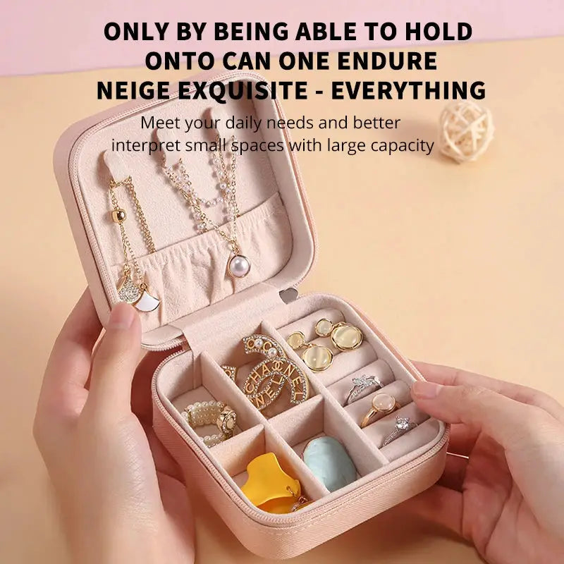 Mini Jewelry Storage Box Portable Home And Travel Display Case For Earrings Necklaces And Rings PU Leather Organizer