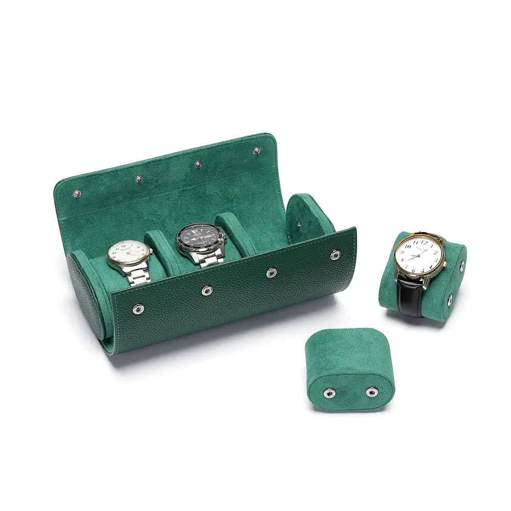 Embers Leather Watch Roll 1 2 3 slots Luxury Genuine Watch Storage Box Travel Bag Watch Case Gift Box Watch Pouch\]p;