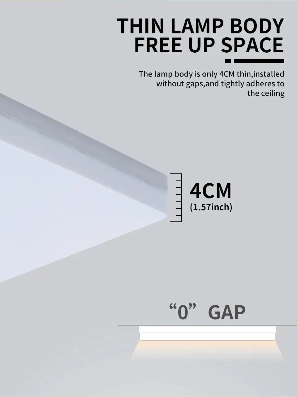 MARPOU square LED ceiling lamp by Simples Market, 4cm-thin body with neutral, cool and warm white options