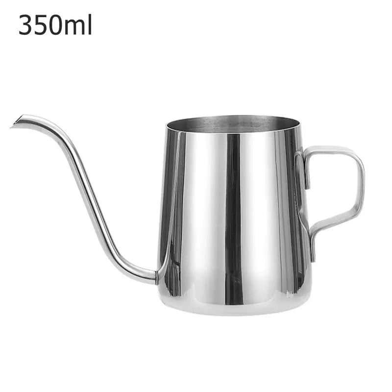 BrewMaster Gooseneck Pour Over Coffee Pot 12 Oz 304 Stainless Steel Narrow Spout For Precise Pouring Teflon Coated