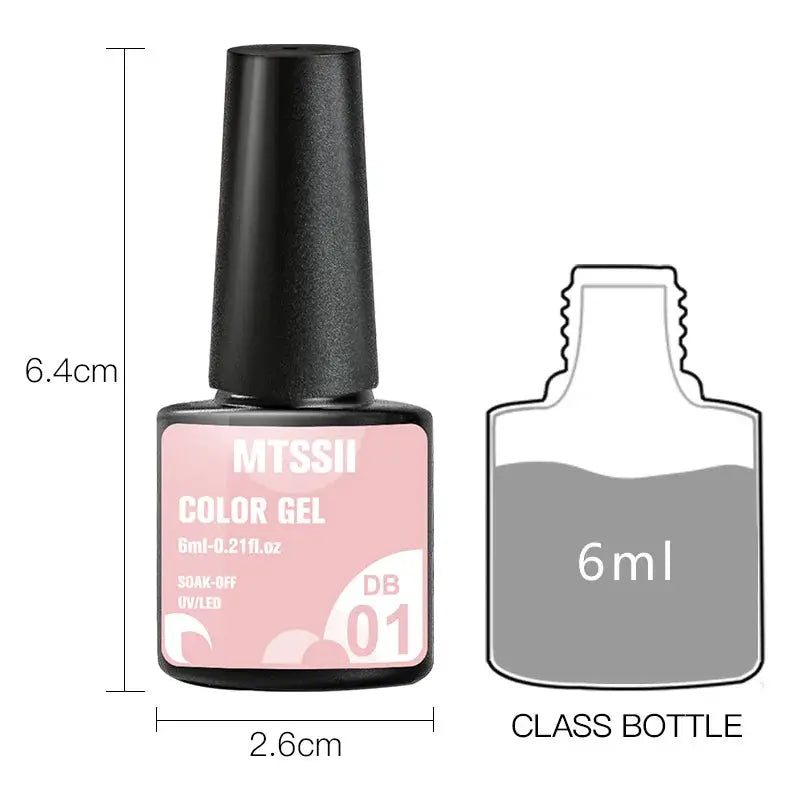Gel nail polish bottle MTSSII pink color gel 6ml capacity