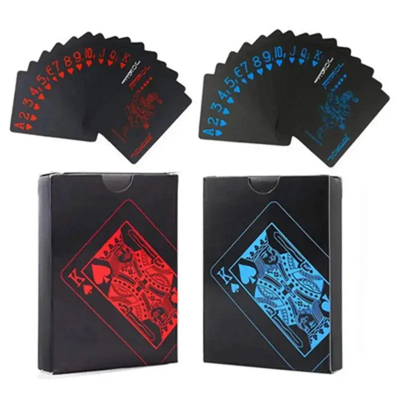 Waterproof Pure Black Plastic Poker Cards PVC Wear Resistant Durable Deck For Casual Board Games
