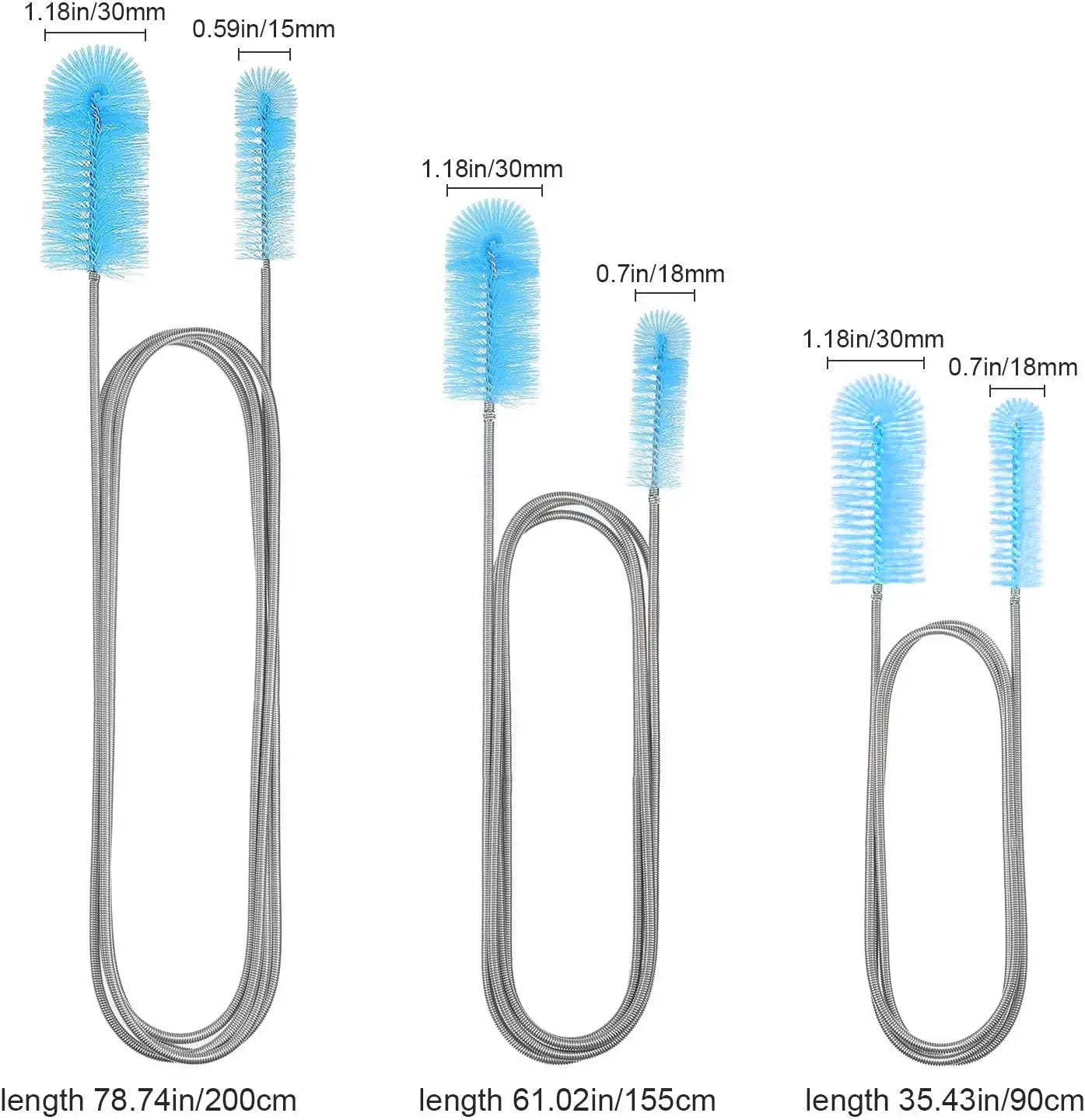 Stainless Steel Aquarium Cleaning Brush for Water Filter Pumps Lily Pipes Air Tubes and Hoses Fish Tank Maintenance Tool