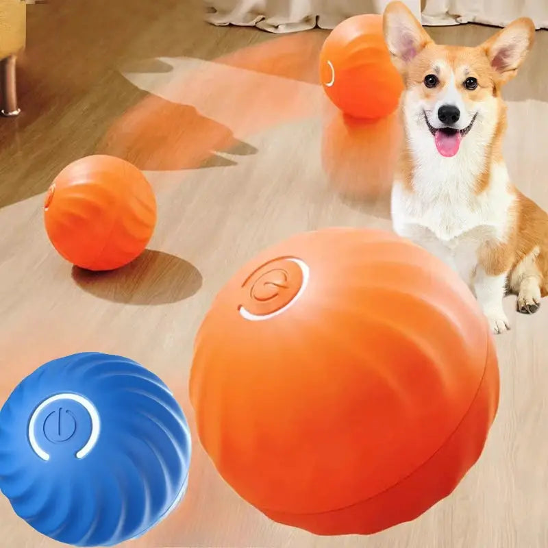 Automatic Moving Dog Toy Ball With Smart USB Jumping Rotating Interactive Chew Ball For Puppy