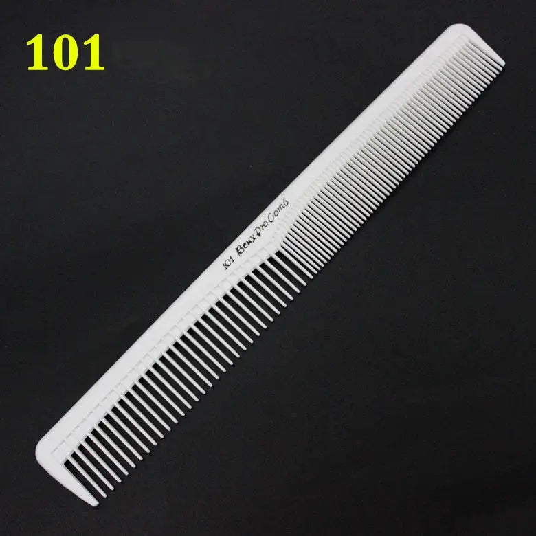 Professional hair cutting comb, white plastic anti-static flat-head fine-tooth by Simples Market