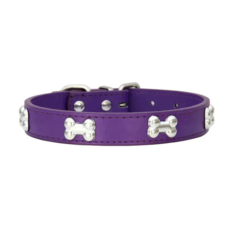 Bone Leather Durable Pet Collar For Dogs And Cats Puppies Pugs Chihuahuas Small And Large