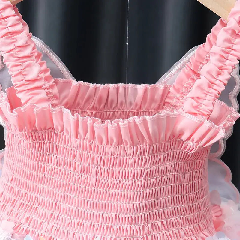 Baby Girl Dress Summer Butterfly Wings Halter Dazzle Puffy Skirt Princess Style for Baby Girls