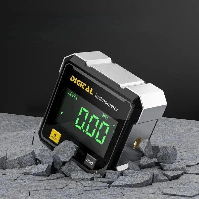Pocket Digital Level Protractor Inclinometer Magnetic Base Dual Laser Lines 360 Degree Digital Angle Gauge