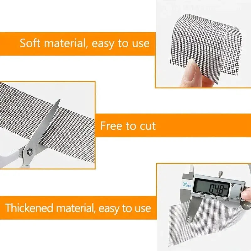 Self Adhesive Window Screen Repair Tape Mesh Patch For Mosquito Insect Proofing And Hole Repair