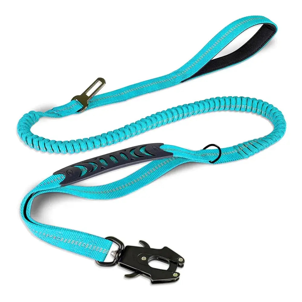Reflective Shock Absorbing Pet Leash For Large Dogs With Car Seatbelt Heavy Duty Tactical Bungee No Pull