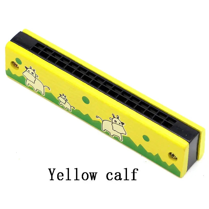 Children Wooden Harmonica Musical Instrument Toy for Early Education Teaching Aid and Puzzle for Kindergarten Beginners