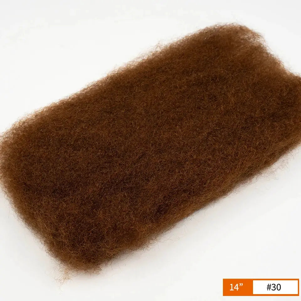 Afro Kinky Curly bulk human hair for braiding by Simples Market, 14 inches, color #30 brown, Remy, soft and lightweight
