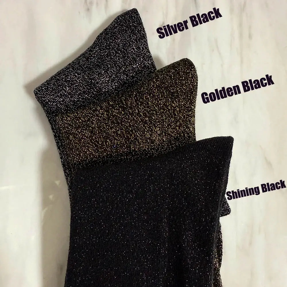 Korean Silk Co Shiny Silk Candy Colored Socks Set Three Pairs Of Cotton Knit Korean Style Hosiery