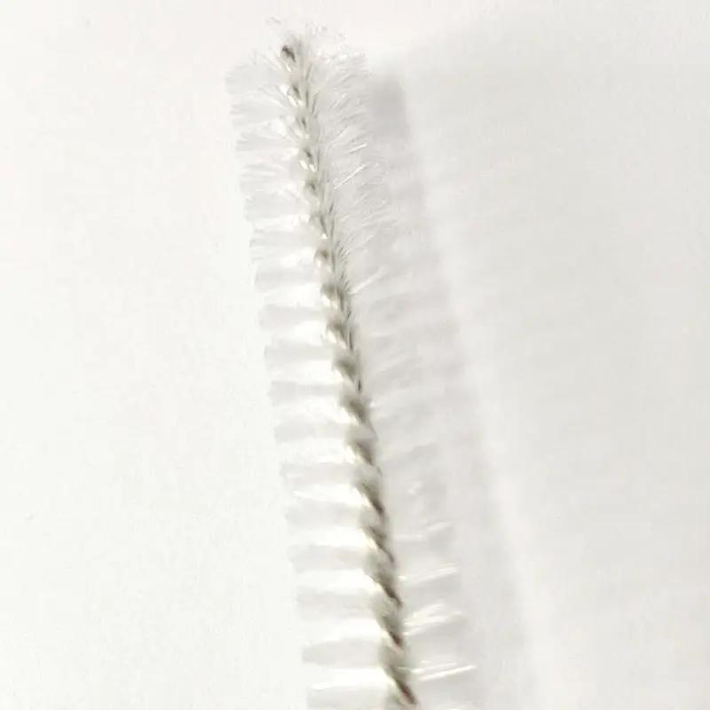 Long flexible refrigerator drain dredge brush with white bristles