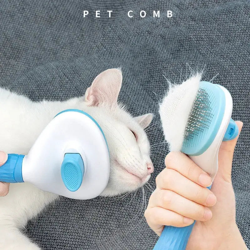 Pet Dog Hair Brush And Cat Comb For Grooming And Care Stainless Steel Long Hair Tool For Dogs And Cats