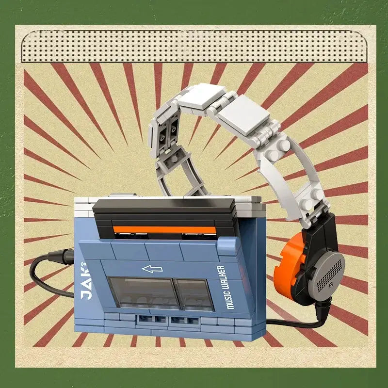 DIY Retro Electronics Building Blocks Model Brick Set For TVs Tape Players Walkman Game Consoles And Radios