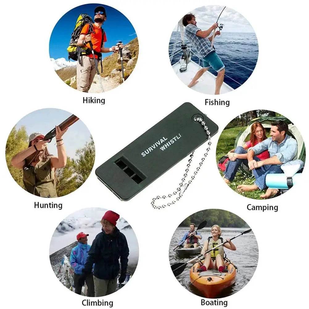 High Decibel Three Frequency Outdoor Emergency Survival Whistle for Camping Hiking Hunting and Safety Gear