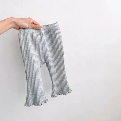 Baby Trousers All Season Slim Fit Elastic Waist Newborn Toddler Unisex Solid Color Pants For Kids