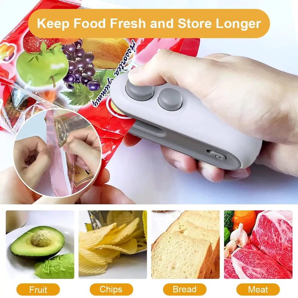 Mini Heat Bag Sealing Machine Handheld Clip Sealer For Plastic Bags, Food Packaging, CE RoHS Raugee