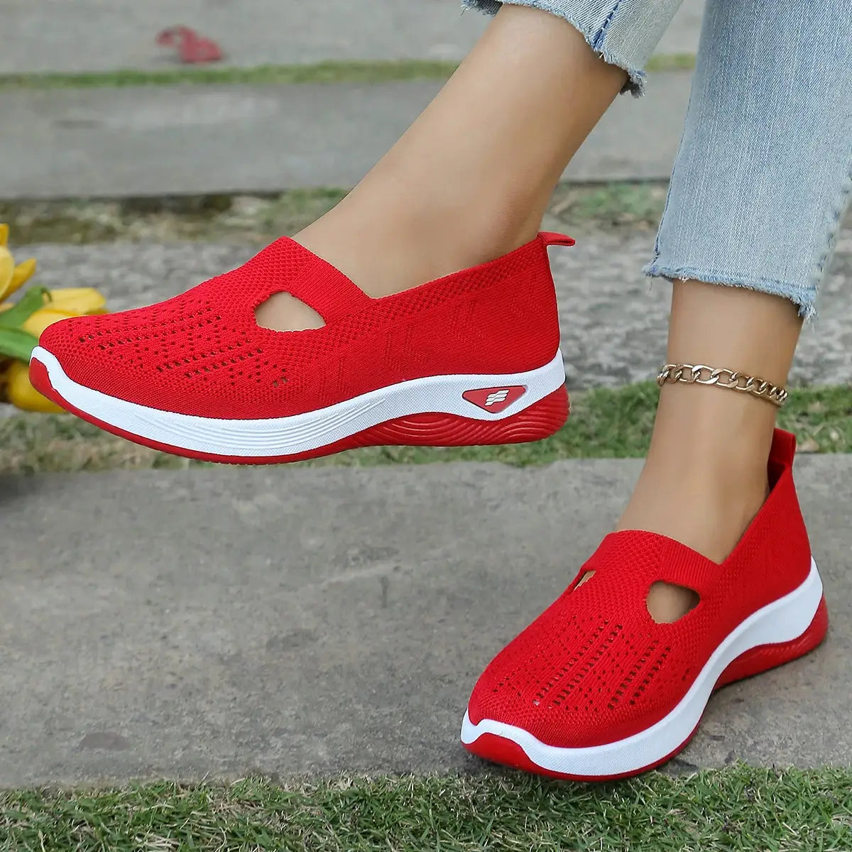 NovaStride Casual Slip On Womens Summer Shoes With Breathable Mesh Upper For All Day Comfort